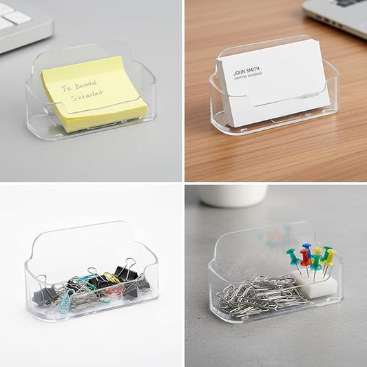 4 Pack Sticky Note Holder, Clear Acrylic Post It Note Dispenser for 3"x3" Self Stick Notes, Desk/Car Organizer for School Office Home