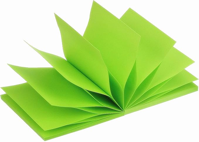 Early Buy Pop Up Sticky Notes 3x3 Refills Self-Stick Notes 6 Pads, Solid Color, 100 Sheets/Pad (Green)