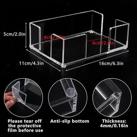2 Pack Sticky Note Holder, Clear Acrylic Notepad Holder Sticky Note Dispenser Fit 4x6 Inch Sticky Notes for School Home Office Desk Organization