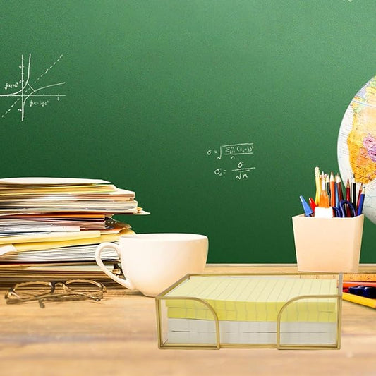 Sticky Note Holder Glass Post It Note Dispenser, 4 x 6 Inch Gold Sticky Note Dispenser, Stylish Post It Holder for Desk Home Office Decor