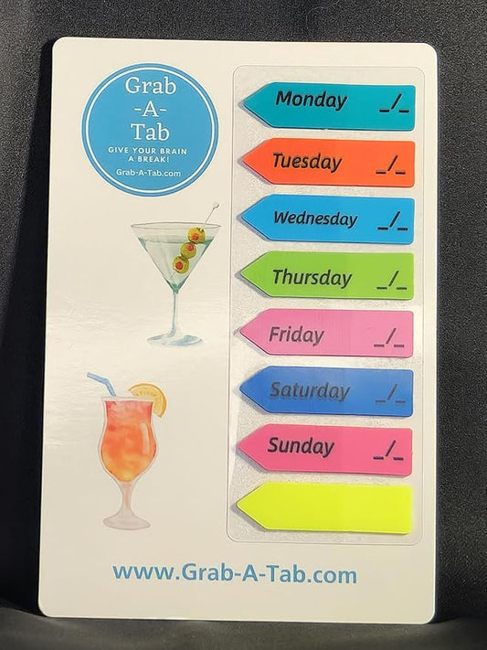 Food Labels Magnet! Grab-A-Tab - Fun Drinks, Reminder Tabs, Convenient Way to Track Leftovers & More, Magnet for Refrigerator with 160 Reusable Sticky Tabs w/Pen