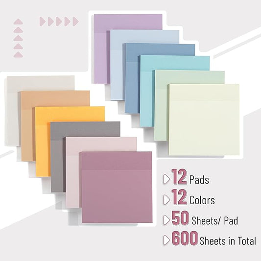Mr. Pen- Transparent Sticky Notes, 3”x3”, Dreamy Pastel, 12 Pads, 600 Sheets, See Through Sticky Notes, Bulk Sticky Notes Transparent, Translucent Sticky Notes, Clear Transparent Sticky Notes Clear